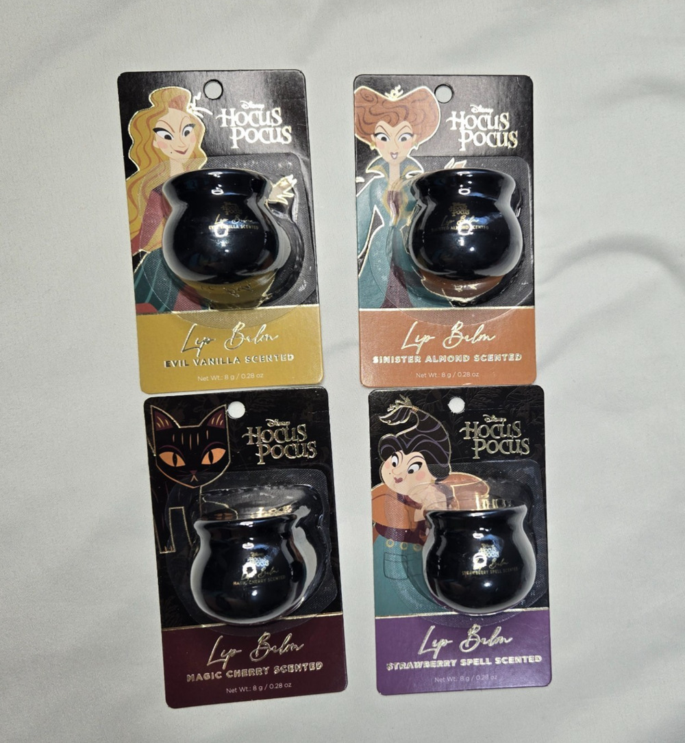 Disney Hocus Pocus Hydrating Scented Lip Balm Set of 4, 0.28 oz Halloween